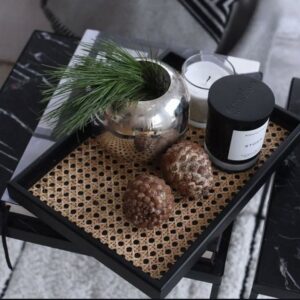 Noir Cane Accent Tray