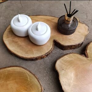 Rustic Grove Wood Slice Tray