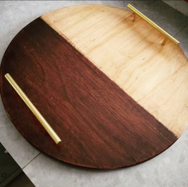 Dual Tone Round Serving Tray