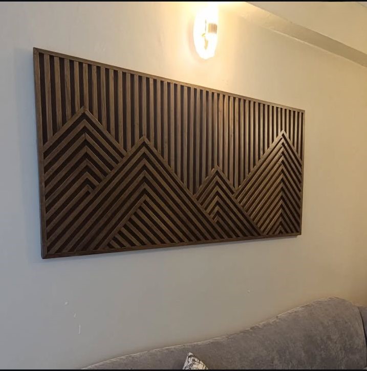 Mountain Peaks Wood Wall Panel