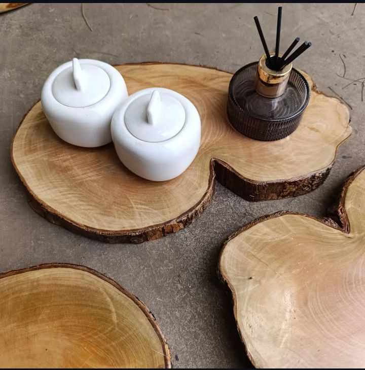 Rustic Grove Wood Slice Tray